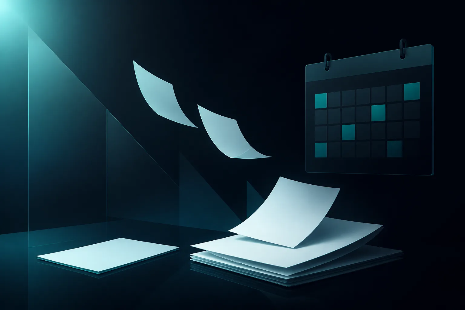 Symbolic illustration of documents and public policy